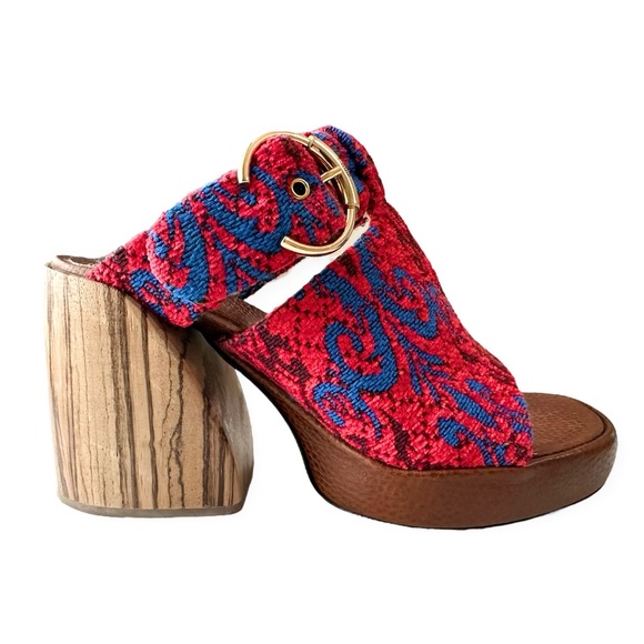 SOLD Chloé Tapestry Platform Mules - Picture 2 of 11